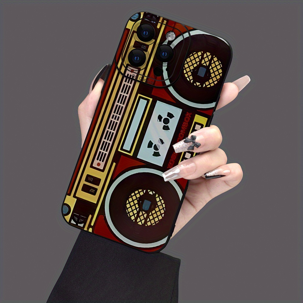 

Tape-recorder Pattern Mobile Phone Case Full-body Protection Shockproof Anti-fall Tpu Soft Rubber Case Color: Transparent White Black For Men Women For 15 14 13 12 11 Xs Xr X 7 8 Mini Plus Pro Max Se