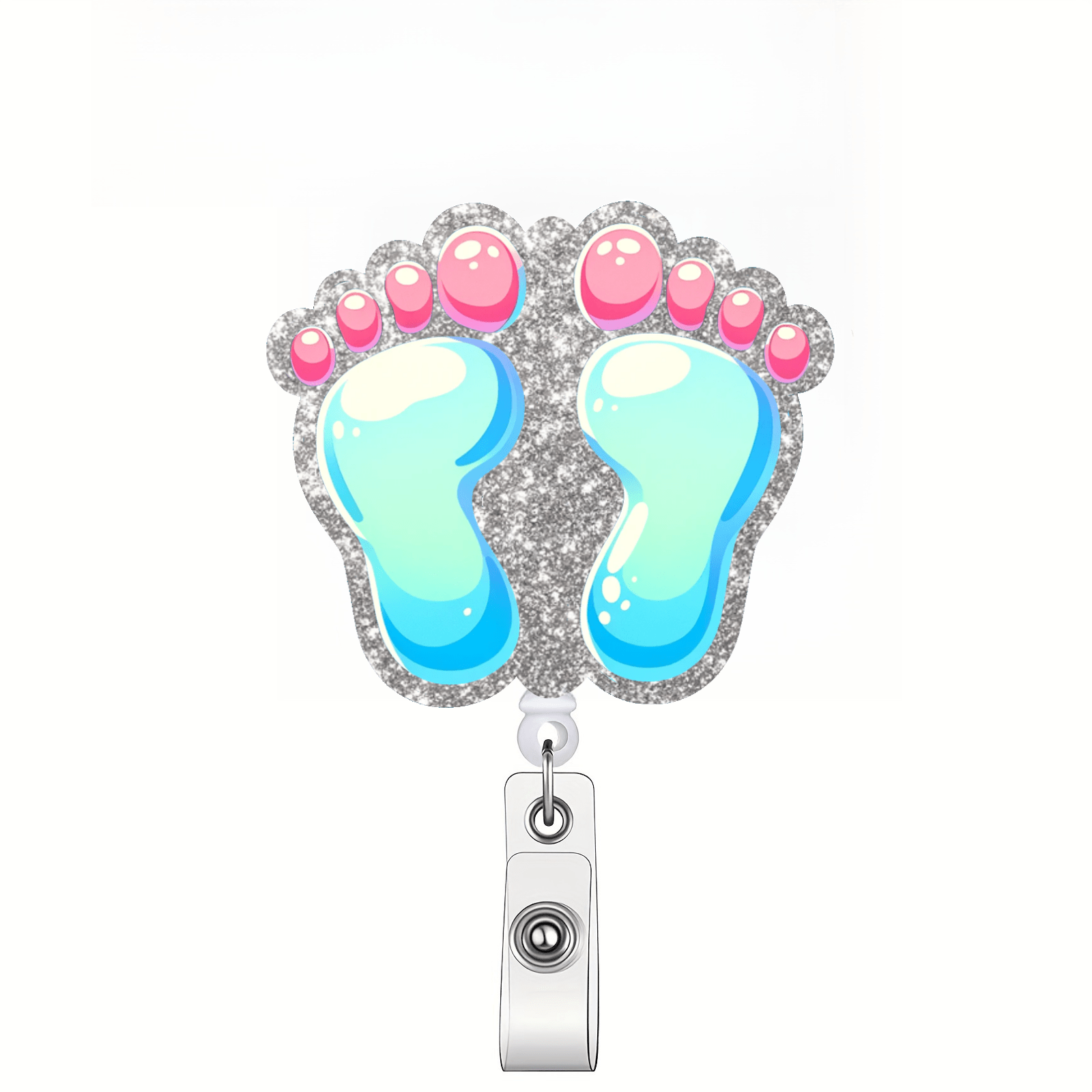 Sole Foot Badge Reel Clip Adorable Acrylic Badge Holder - Temu