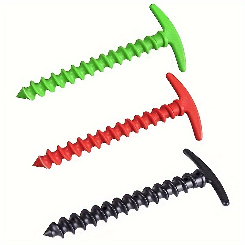 10pcs outdoor ground stakes windproof canopy tent spiral nails for camping outdoor tools red black green today s best daily deals temu canada 2