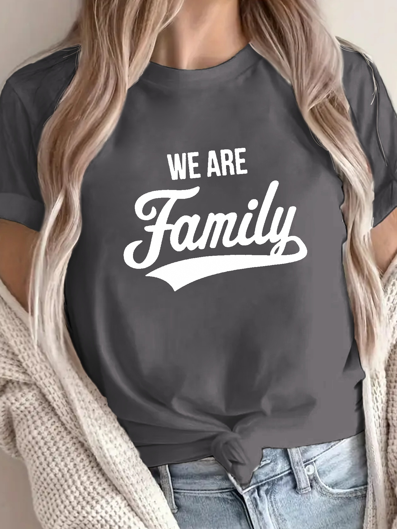 Sibling Matching Letter Print Cotton Ribbed Raglan Long-sleeve Color Block Sets