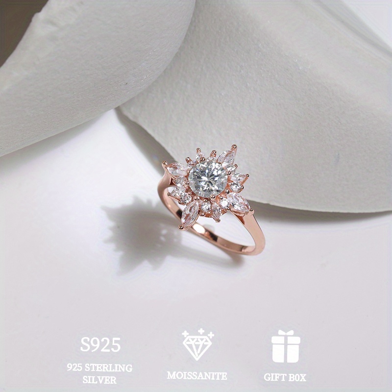 elegant 1ct moissanite   in rose golden hypoallergenic s925 sterling silvery   engagement valentines day gift with certificate and luxury gift box details 3