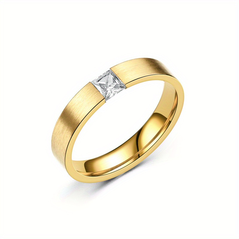 4mm Wide Cubic 201 201 Stainless Steel Ring Suitable For Holiday Daily Wear Men's Jewelry
