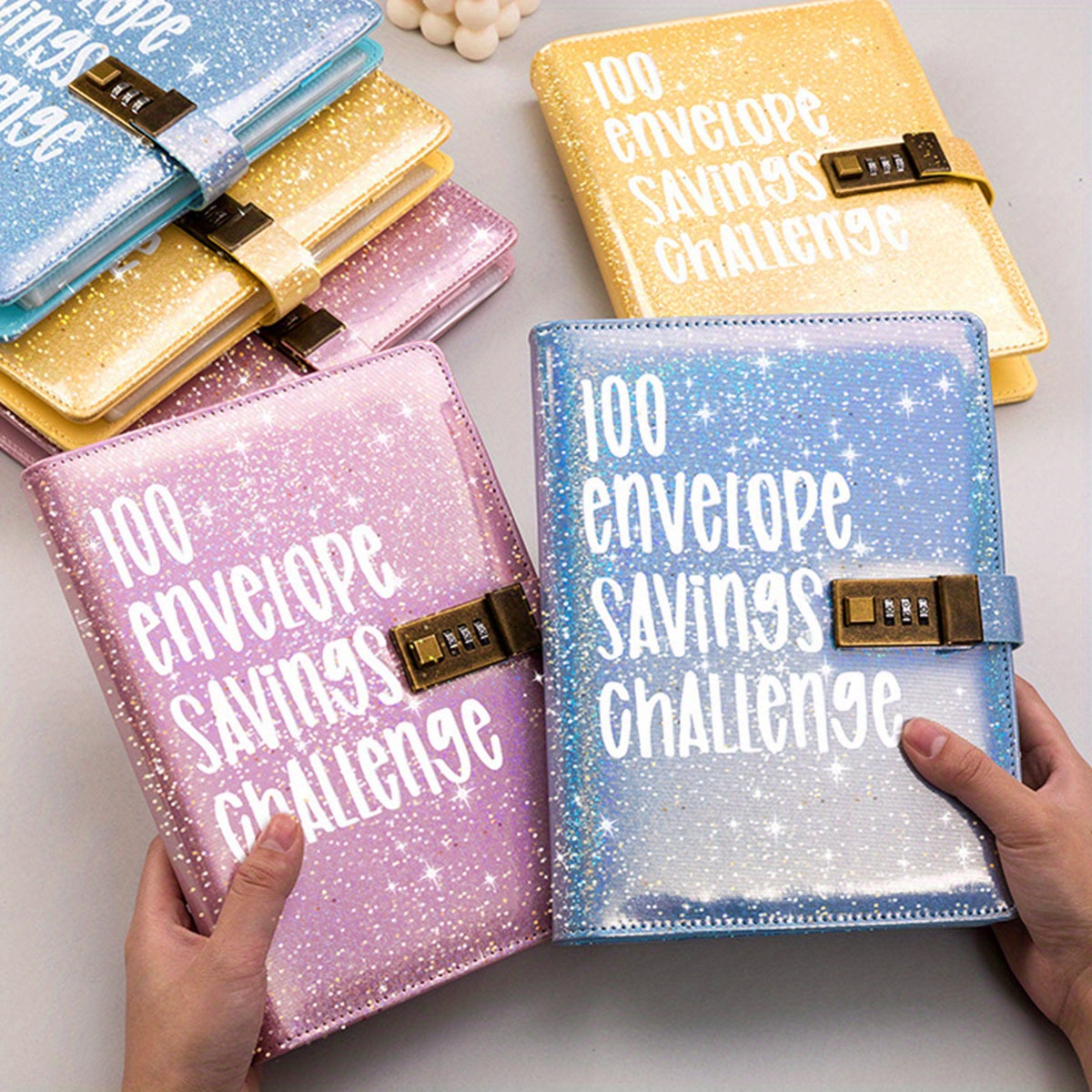 Carpeta de desafío de 100 sobres, nuevo kit de desafío de ahorro para  ahorrar $5050, libro de carpeta de presupuesto con sobres de efectivo para