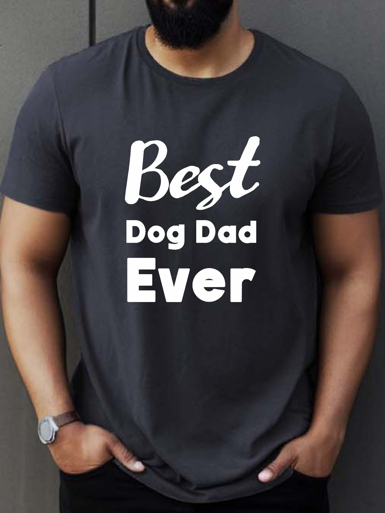 Sommer t shirt Grafikdruck &amp;quot;bester Hundepapa Zeiten&amp;quot; Männer - Temu Germany