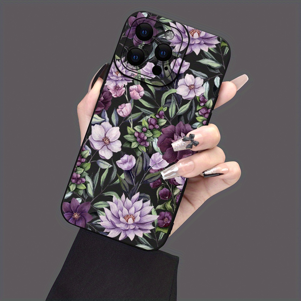 

Flower Pattern Liquid Silicone Mobile Phone Case Full-body Protection Shockproof Tpu Soft Rubber Case For Men Women For Iphone 15 14 13 12 11 Xs Xr X 8 7 S Mini Plus Pro Max Se