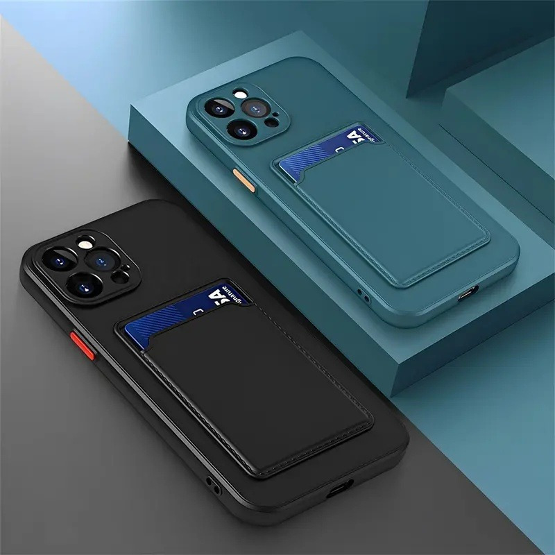  Encased Funda tipo cartera para iPhone 13 PRO MAX con tarjetero  - Diseño de doble capa a prueba de golpes (4 tarjetas), color negro :  Celulares y Accesorios