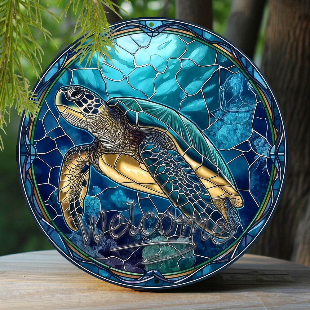 2d Turtle Seaweed Round Shape Acrylic Pendant Golden Rope - Temu United  Kingdom