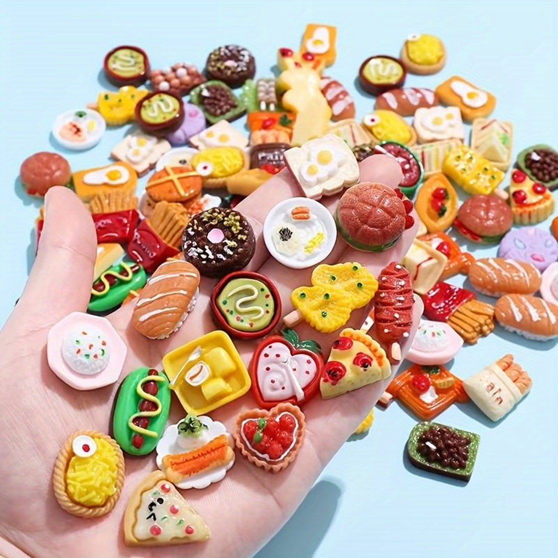 20 100pcs miniature food drinks bottle tableware assorted pretend foods mini dollhouse accessories mixed resin kitchen food cutlery kitchen cooking game party favors halloween christmas gift details 3