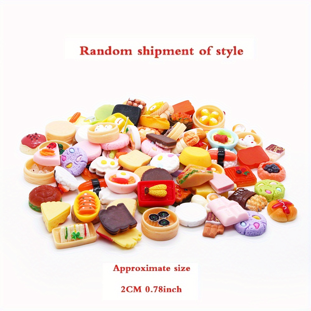 20 100pcs miniature food drinks bottle tableware assorted pretend foods mini dollhouse accessories mixed resin kitchen food cutlery kitchen cooking game party favors halloween christmas gift details 4