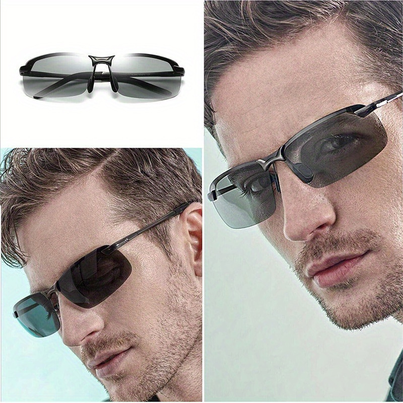 1pc Mens Photochromic Polarized Sunglasses Cycling Glasses Outdoor