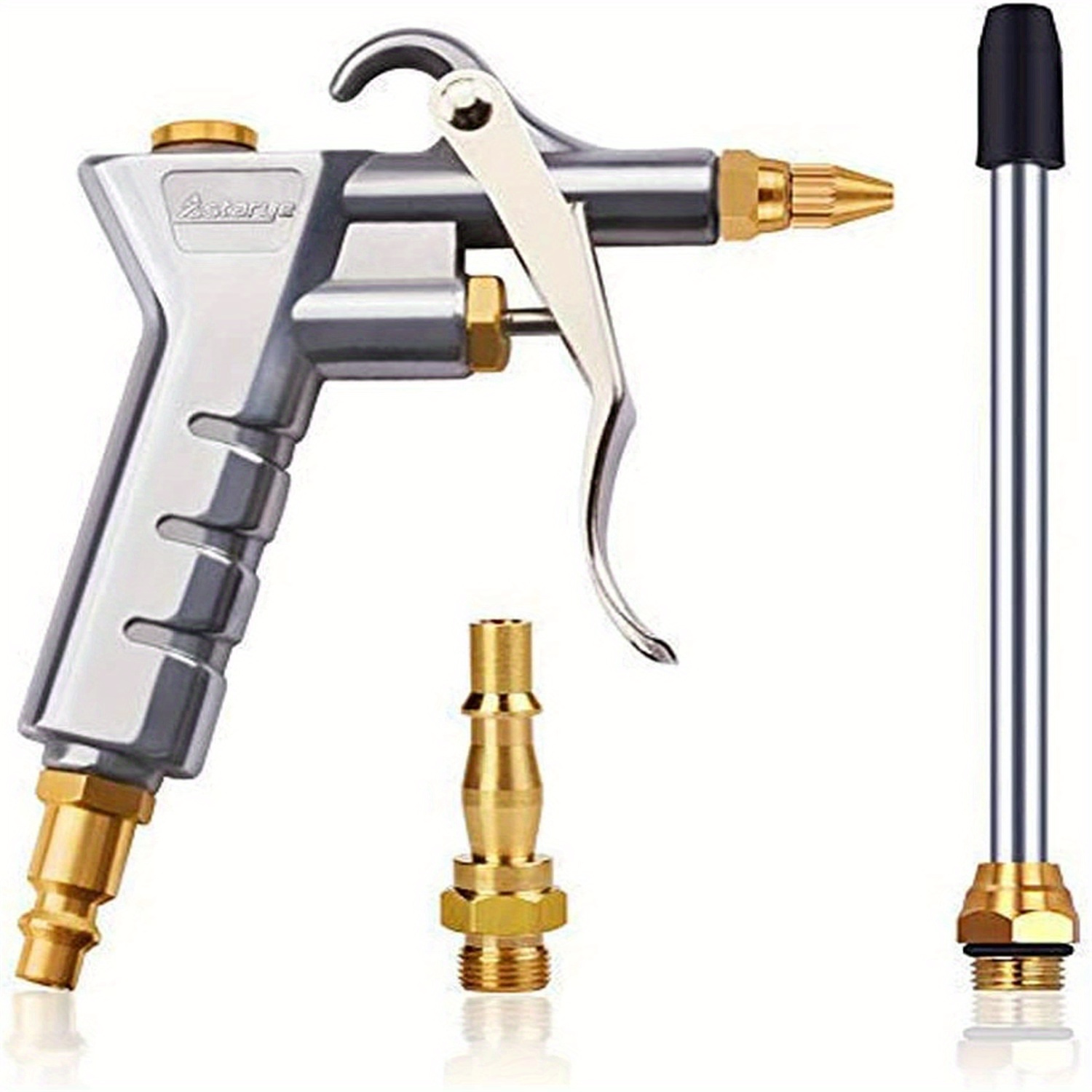 

Professional Brass Head Blowing Gun With Extended Nozzle - Air Compressor, Dust Collector, High-pressure Pistol Grip Joint, Pneumatic Air Cleaning Tool