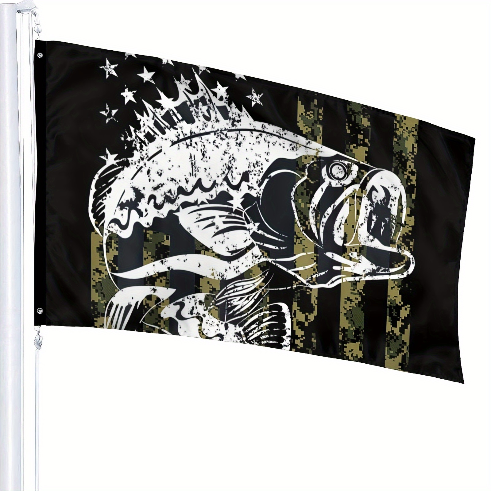 Camouflage Bass Fishing Polyester Flag Patriotic American - Temu