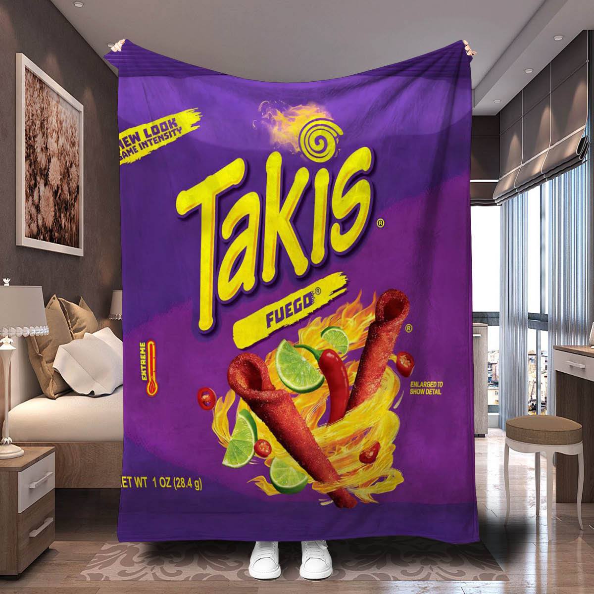 

1pc Takis Chili Printed Blanket Gift For Birthday Christmas Soft Flannel Throw Blanket For Bed Sofa And Travel