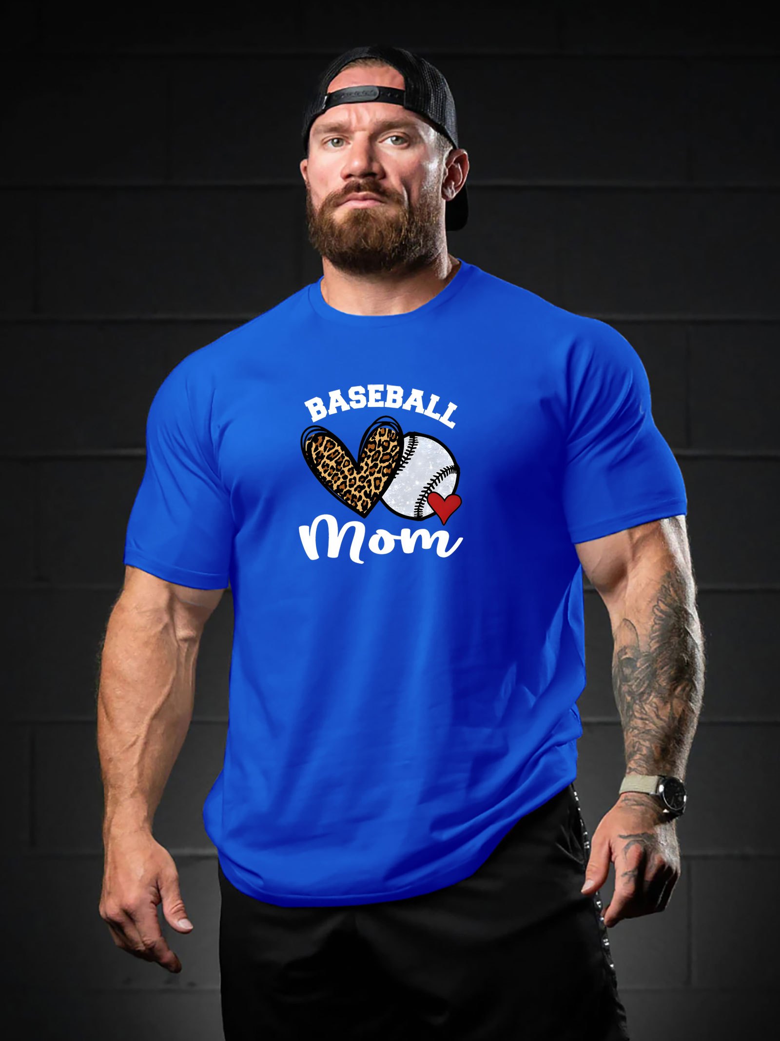 Plus Size Baseball Mom Print Trendy Comfy T shirt Til Mænd Temu Denmark
