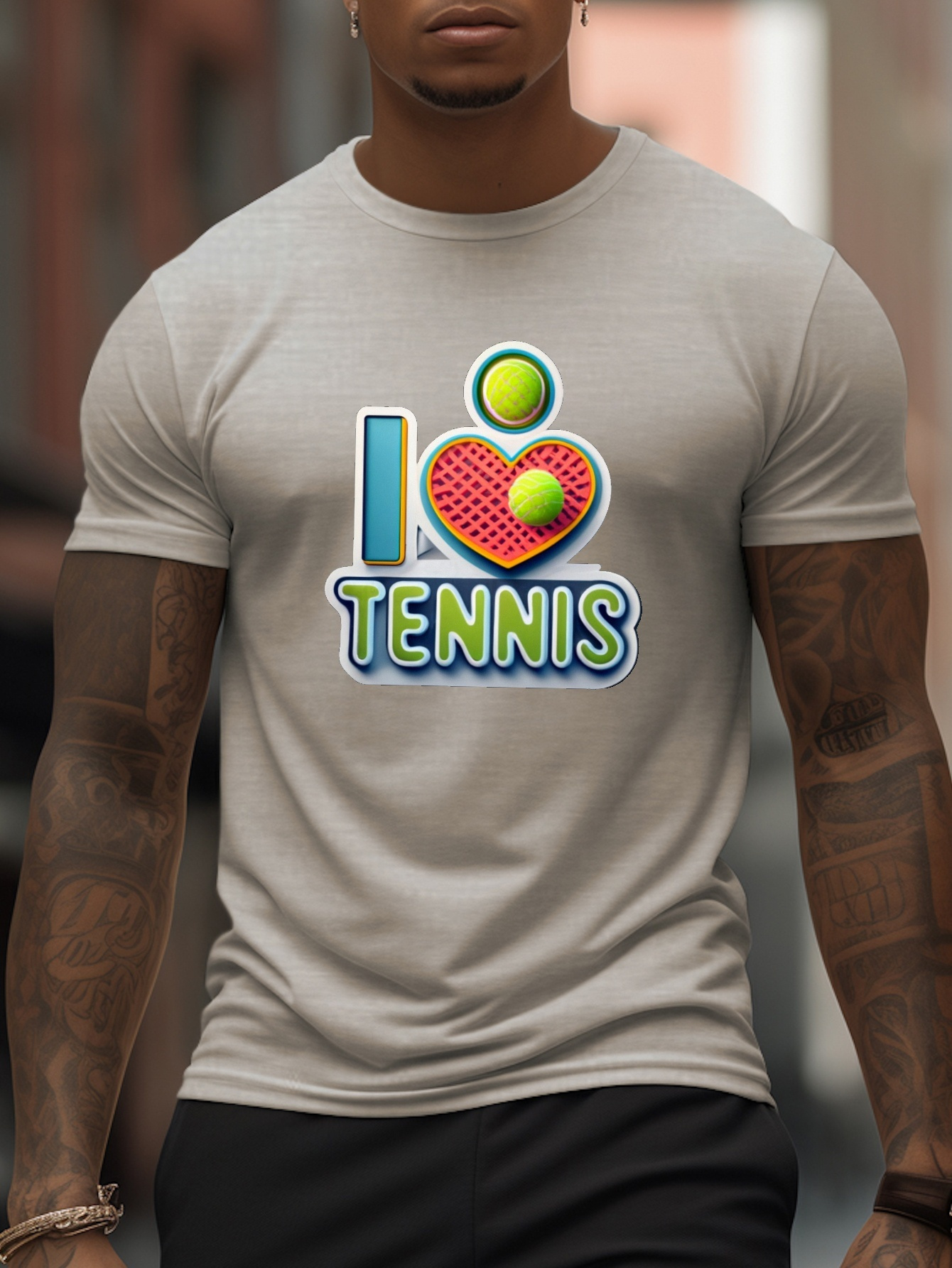 Love Tennis Print T Shirt Tees Men Casual Short Sleeve T - Temu Ireland