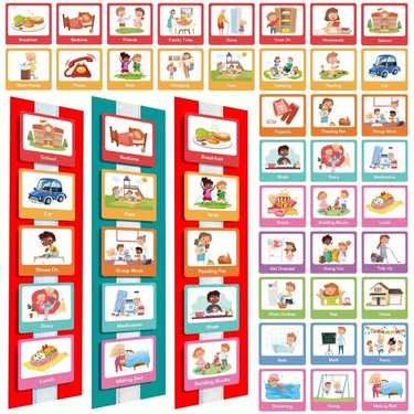 visual time chart for children visual aids for non verbal communication daily schedule planning cards vocabulary cards