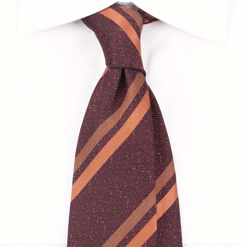 

Classic Men's Retro Dark Red Necktie, Formal Business Striped Tie