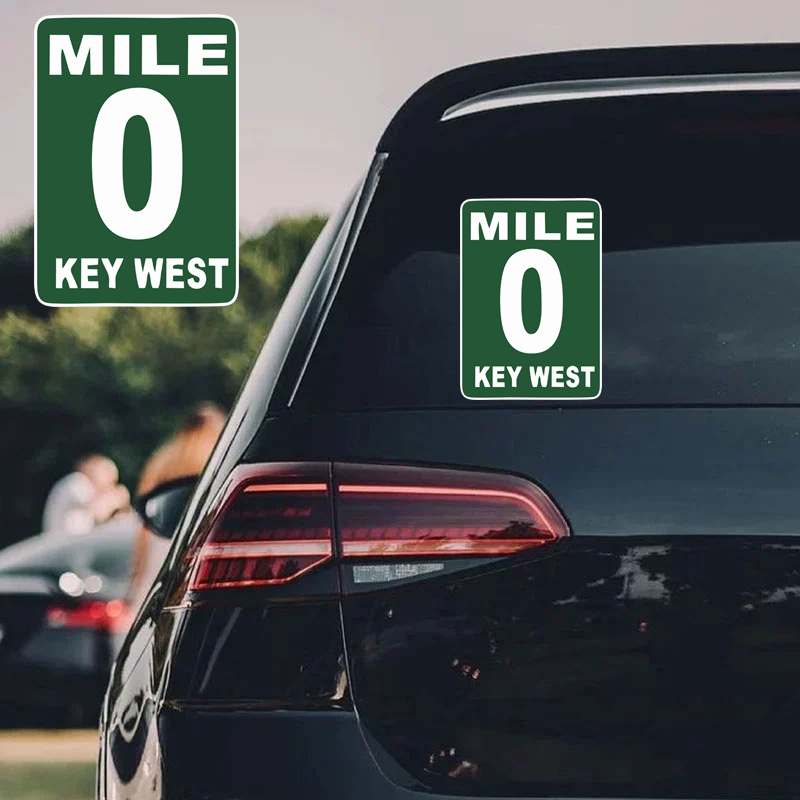 

Mile 0 Mile Marker Key West Vinyl Sticker -for Car Phone Helmet -