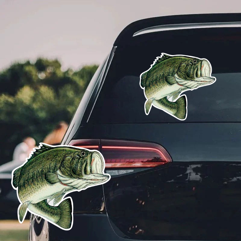 Fish Hook Fishing - 5 Vinyl Sticker - for Car Laptop I-Pad - Waterproof  Decal