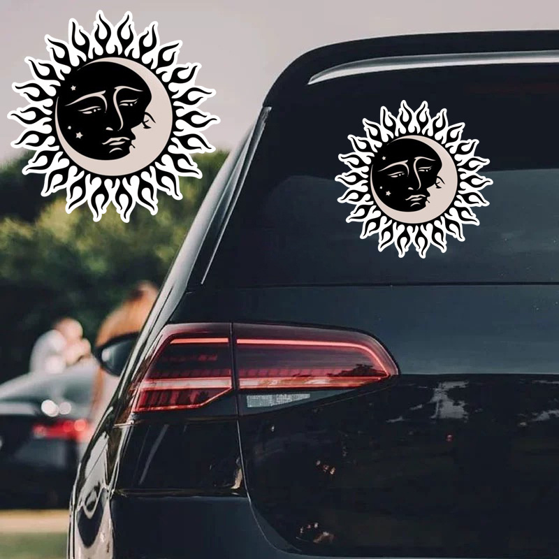 

Sun And Moon Celestial -vinyl Sticker For Cars Vans Laptops Motorbikes