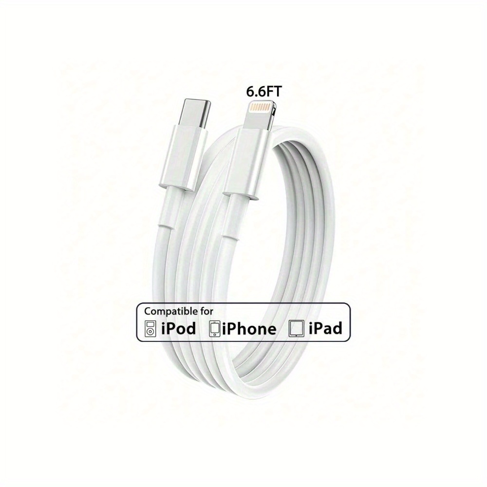Paquete de 3 cables de carga de 6 pies con certificación MFi de Apple,  cable Lightning a USB, cable largo de carga rápida de 2.4 A, para iPhone