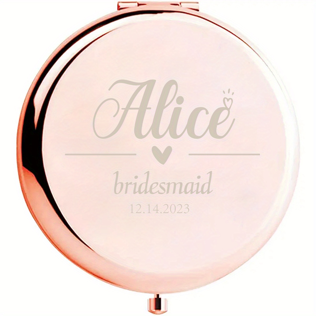 

1pc, Custom Name Mirror Compact Pocket Makeup Folding Mirror Graduation Gift Sister Bridesmaid Friends Party Gift Birthday Valentine's Day Wedding Gift