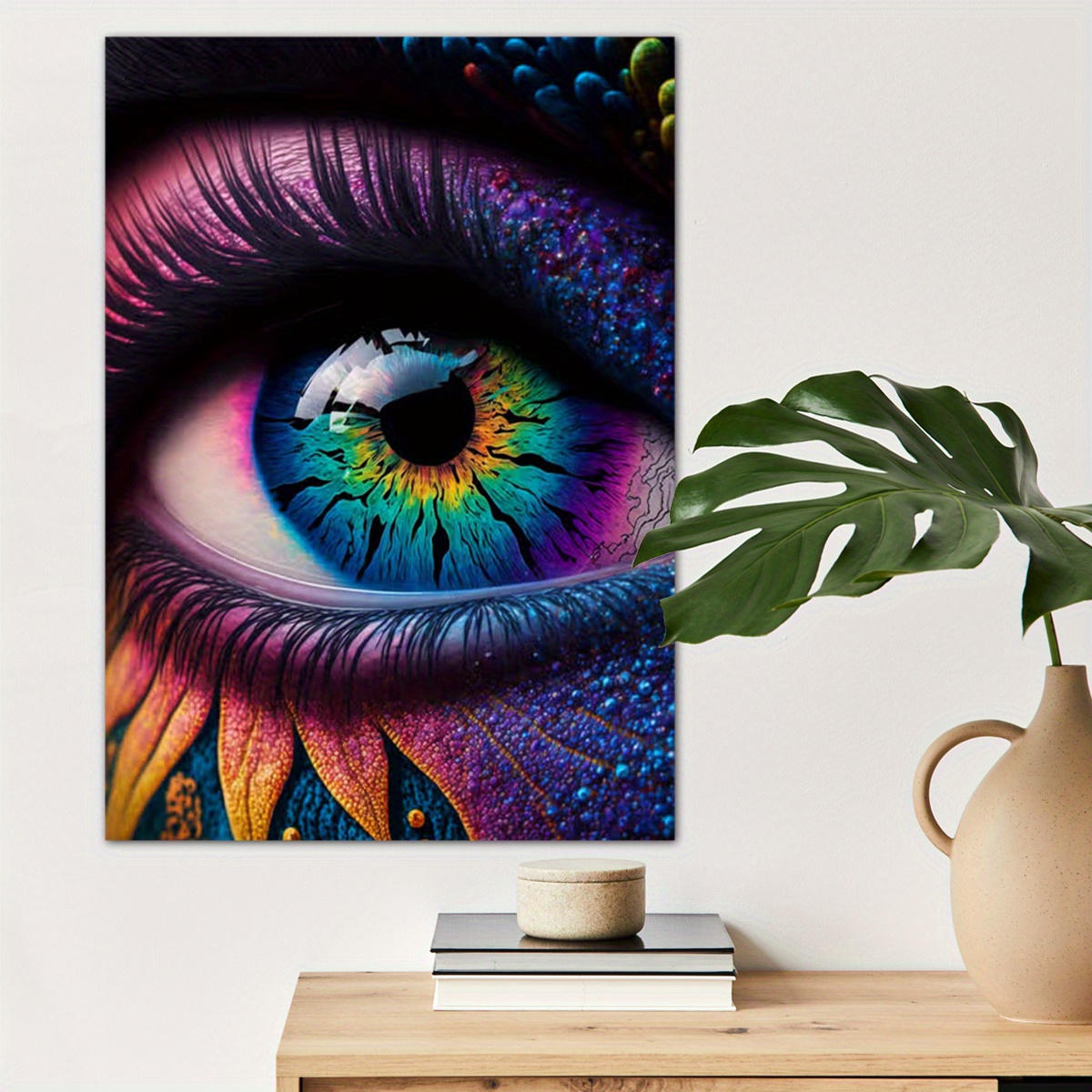 

1pc Colorful Eye Poster Canvas Wall Art For Home Decor, Abstract Poster Wall Decor High Quality Canvas Prints For Living Room Bedroom Kitchen Office Cafe Decor, Perfect Gift And Decoration
