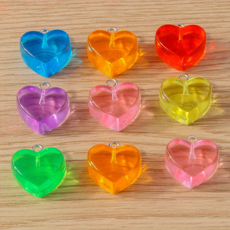 Plastic on sale heart charms