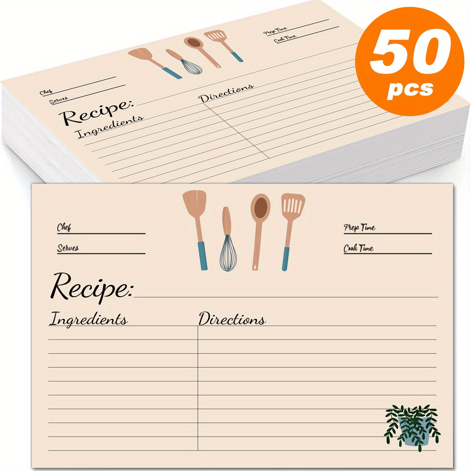 80 Pack Recipe Cards, 4 x 6 Inch Kraft Double Sided Recipe Cards Cooking  Recipe Cards Stock Thick Cardstock Recipe Cards with Lines for Weddings