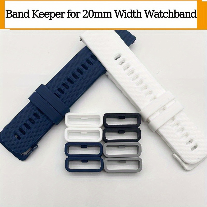 20MM Watch Bands Fastener Rings Replacement For Forerunner */Forerunner  645/ */* Sq/* */* */ Silicone Band Keeper Retainer Holder Loop