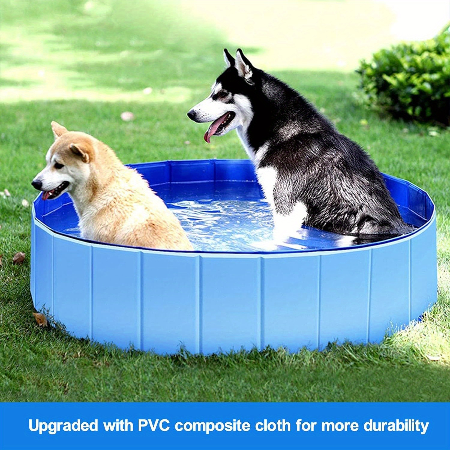 POOL PISCINA VASCA IN PLASTICA PER CANI ANIMALI DOMESTICI PIEGHEVOLE  GIARDINO - Shopping.com