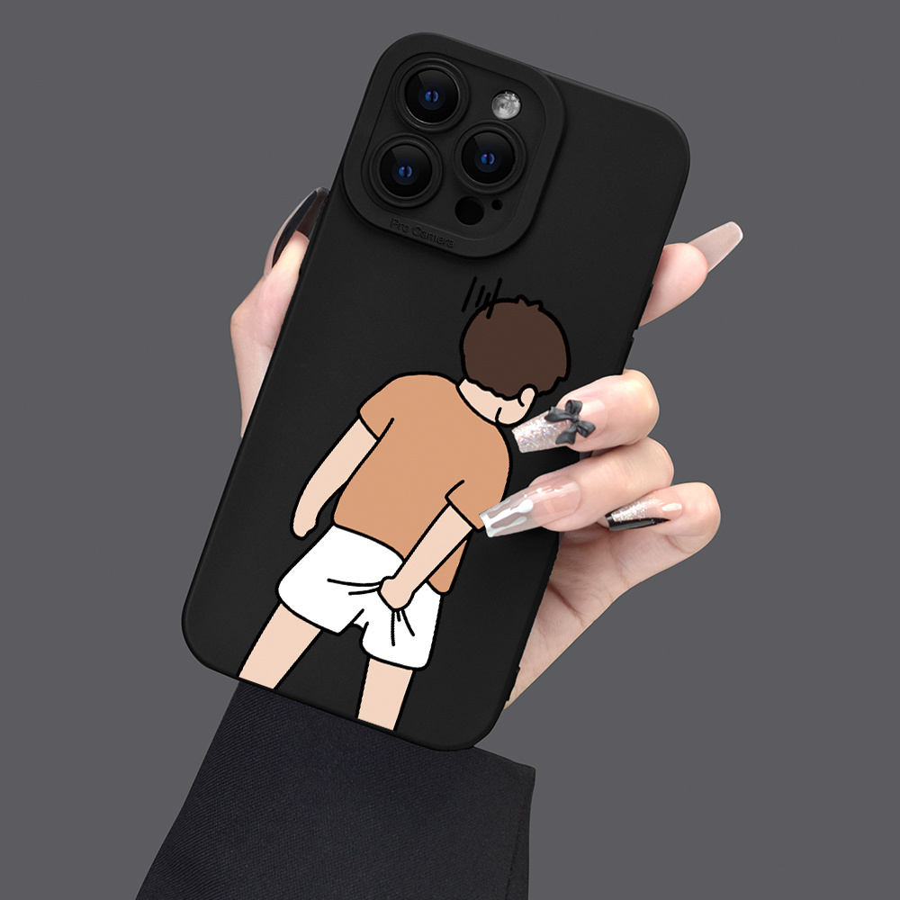 

Boy Pattern Mobile Phone Case Full-body Protection Shockproof Anti-fall Tpu Soft Rubber Case Color: Transparent White Black For Men Women For Iphone 15 14 13 12 11 Xs Xr X 7 8 Mini Plus Pro Max Se
