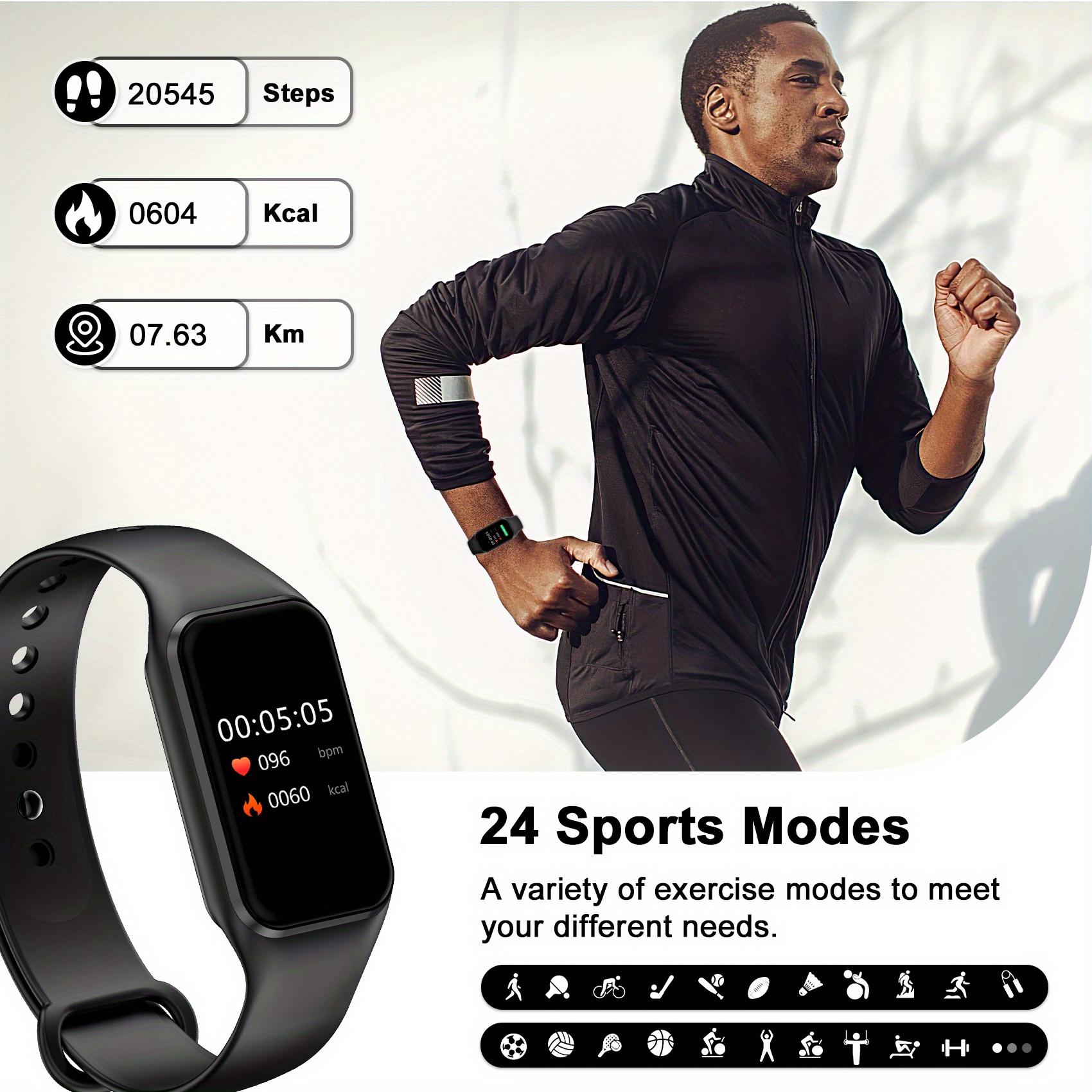 Smart Health Watch With Wireless Connectivity And Multiple Sport Modes Message Reminder Step Calorie Counter Fitness Waterproof Watch For Women