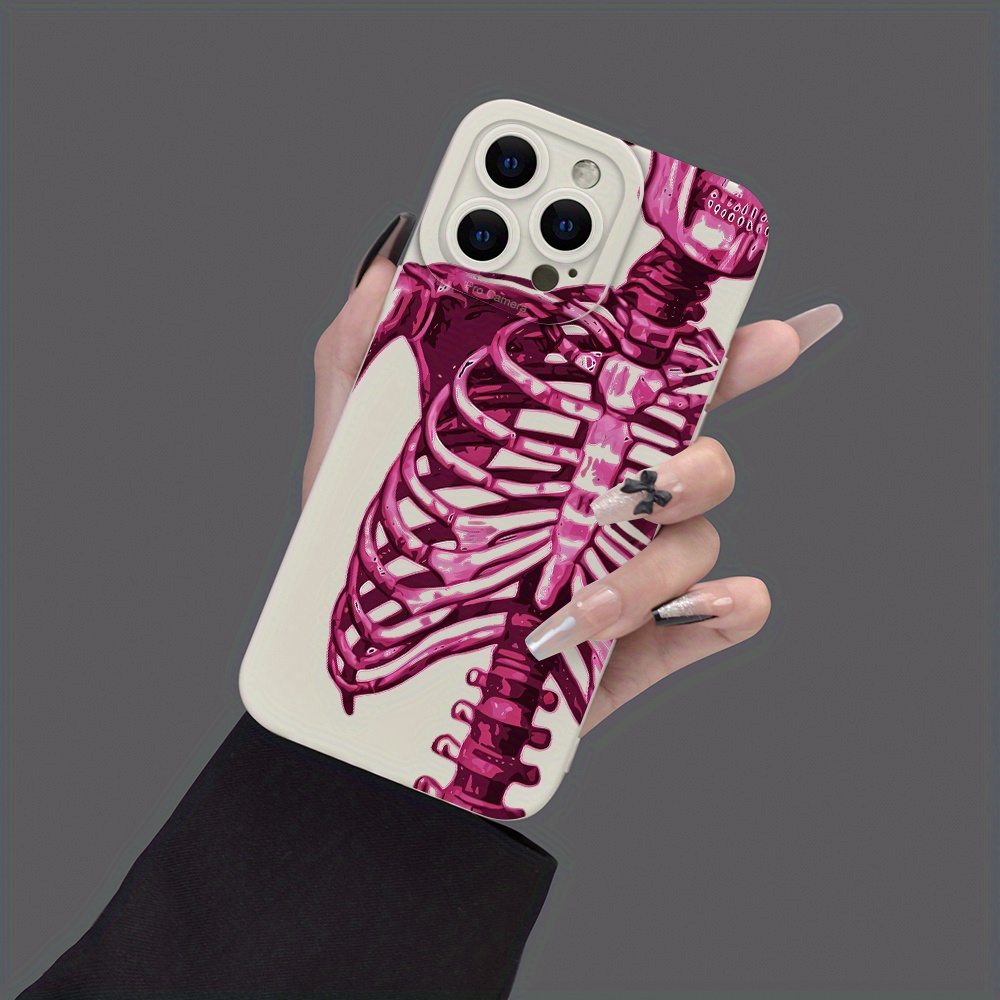 

Skeleton Pattern Mobile Phone Case Full-body Protection Shockproof Anti-fall Tpu Soft Rubber Case Color: Transparent White Black For Men Women For 15 14 13 12 11 Xs Xr X 7 8 Mini Plus Pro Max Se