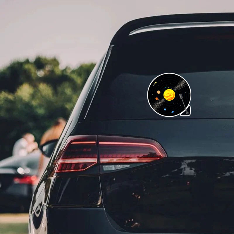 fun solar system sticker waterproof vinyl car bumper laptop - {region_name}