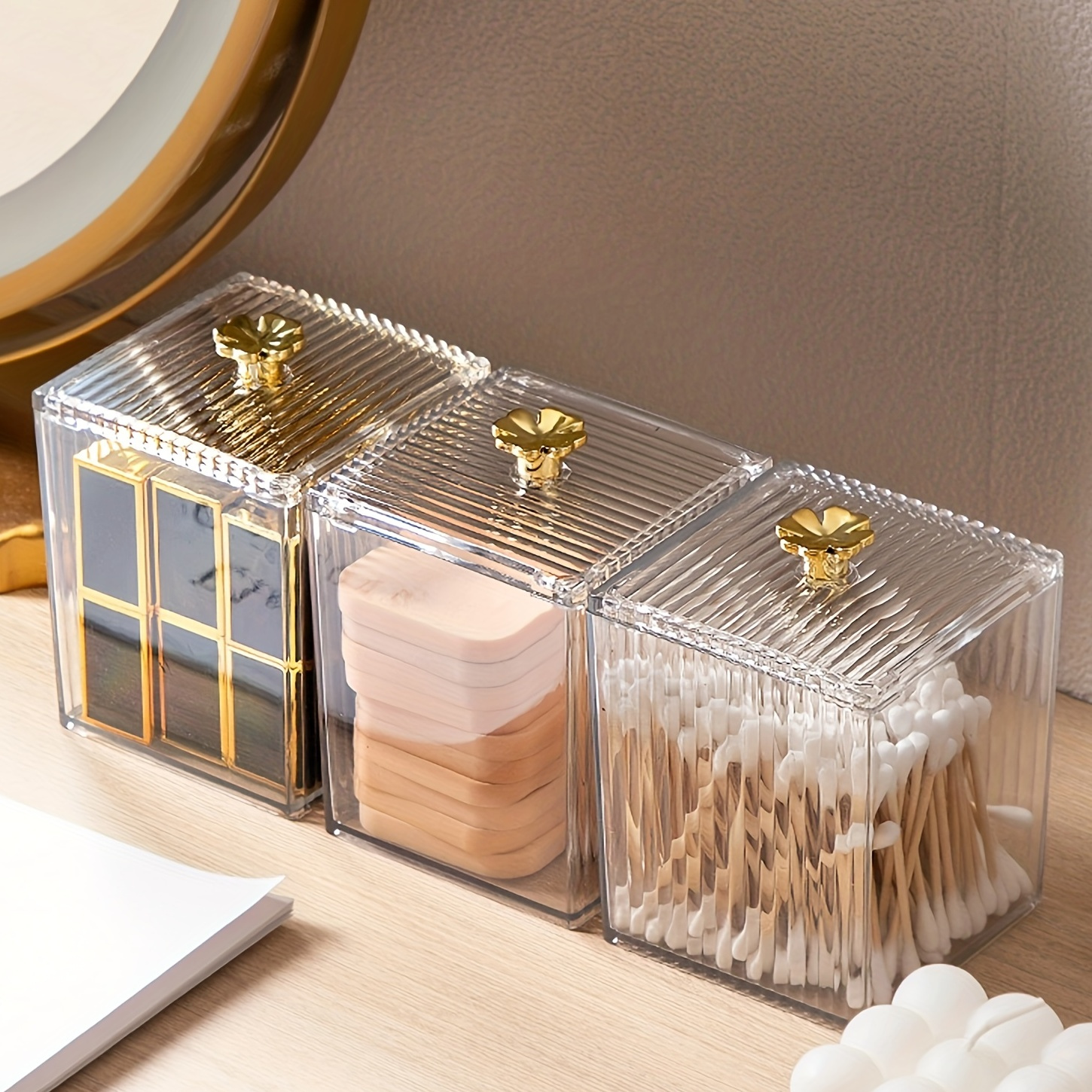 

1pc Multifunctional Makeup Storage Box For Cotton Swabs, Cosmetics, Jewelry, And More, Organize Your Beauty Essentials In Style