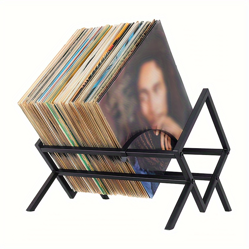 Hadulcet Soporte para discos de vinilo, estante de almacenamiento LP,  estante de almacenamiento de discos para álbumes, exhibición de revistas