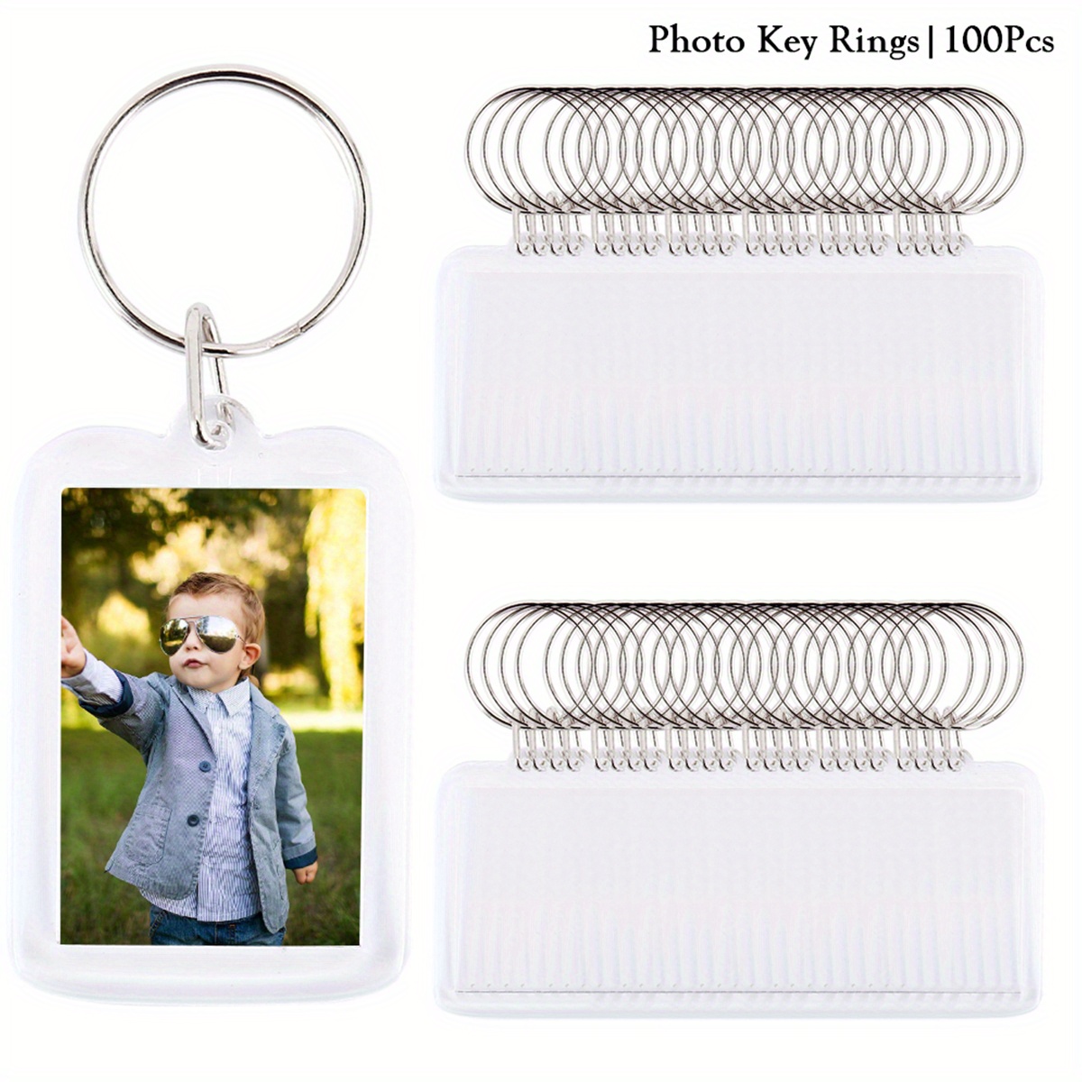 Kulannder 30 PCS Photo Insert Keychains, Acrylic Clear Blank Keyrings  Picture Frame Keyring with Split Ring for Personalised Custom and Passport  Photo Size, 1.57 Inch by 2.36 Inch at  Women's Clothing store