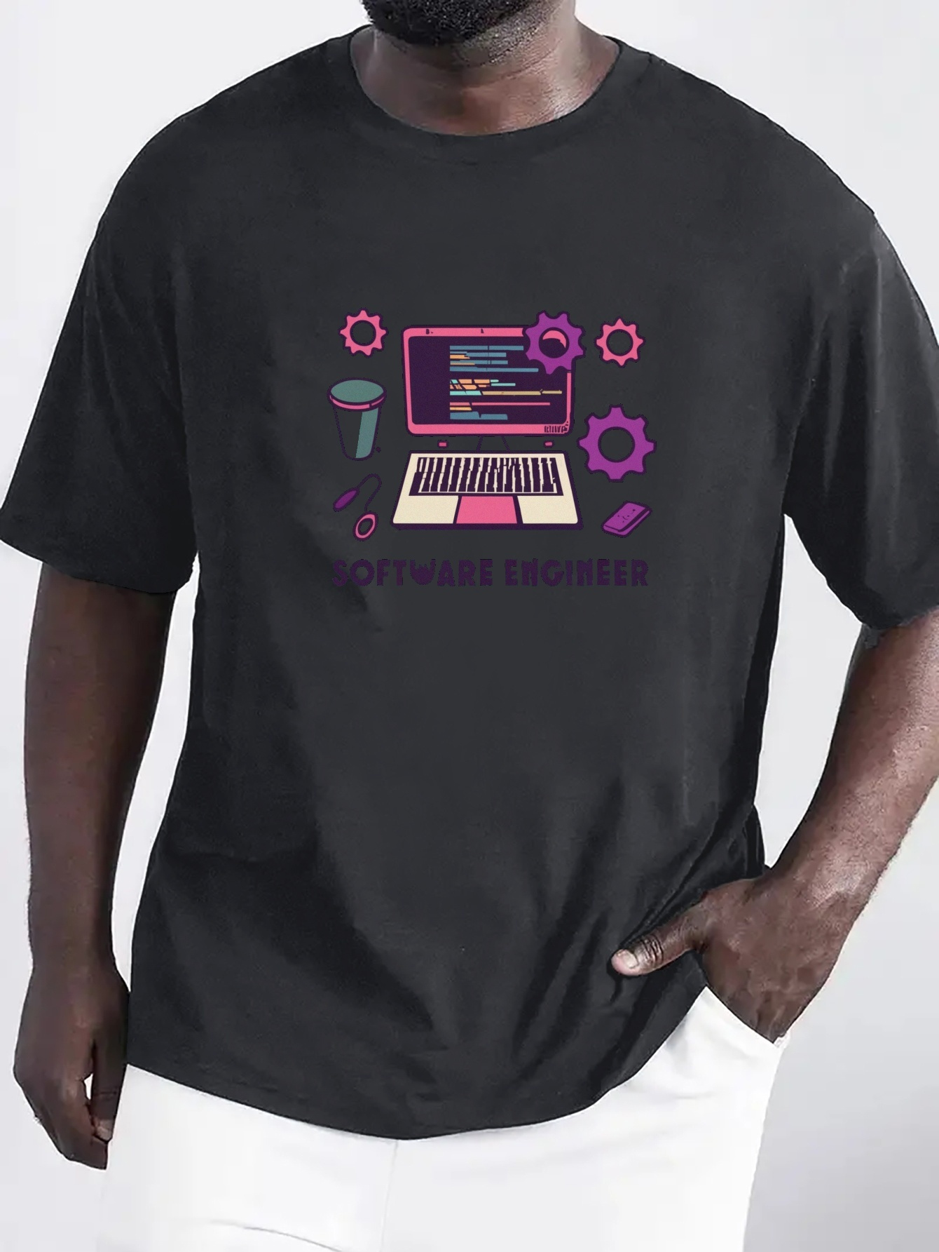 mens software engineer graphic t shirt tech themed design Temu