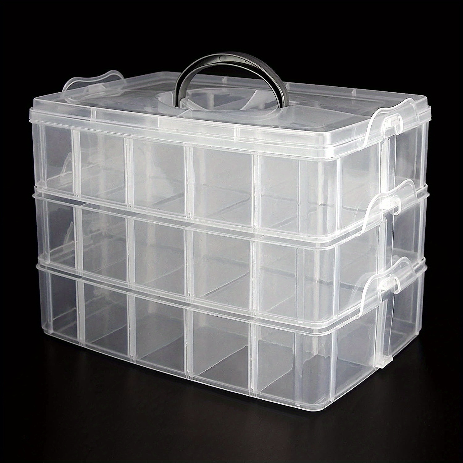 3 layer Stackable Craft Storage Boxes 30 Adjustable - Temu