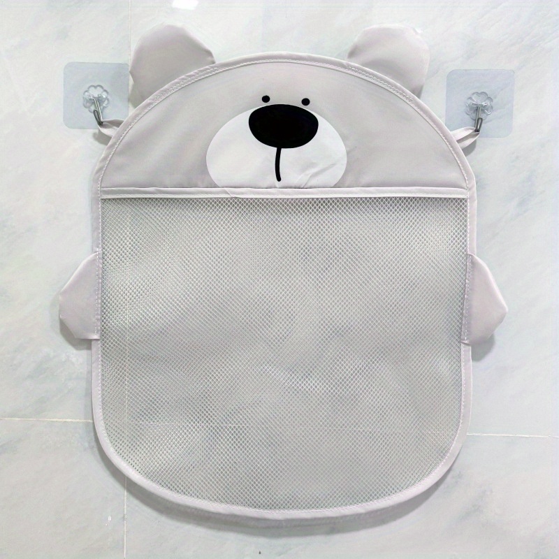 E-shop 1/2 Stück Große Badezimmer-Aufbewahrungsmesh-Tasche, Niedliche Dusch- und Wasserspielzeugtasche mit Saugnapf, Pinguin-, Hamster- und Bärenform