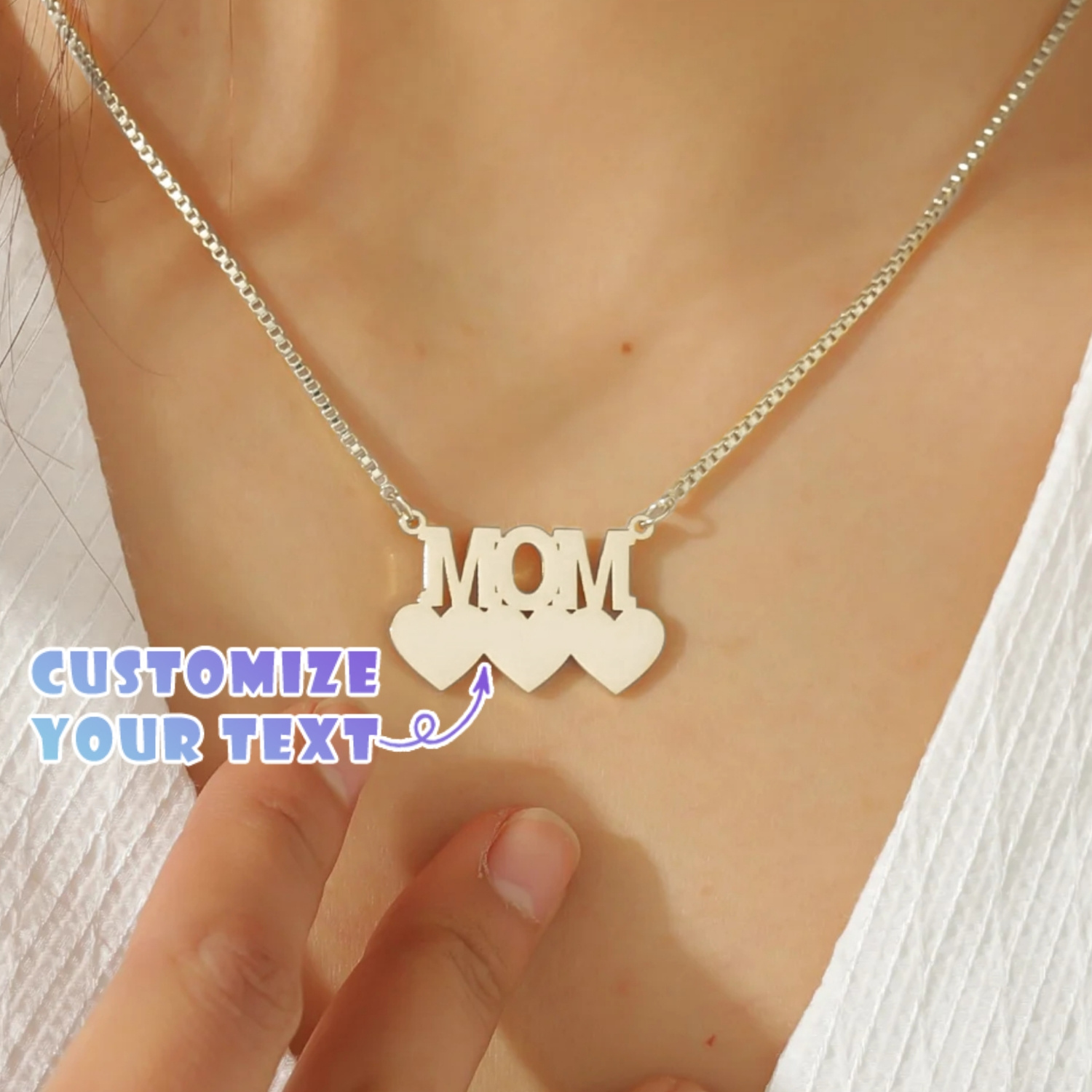 Collana con cuore fatto a mano e nome inciso –