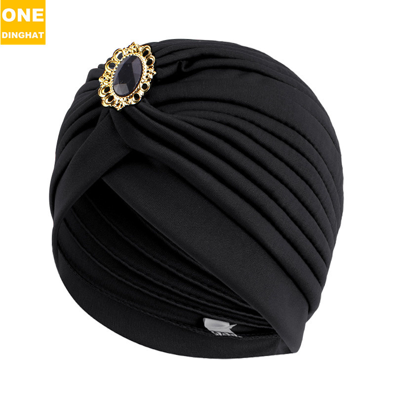 Vintage Ethnic Turban Hat With Golden Embellishments, Indian Hat