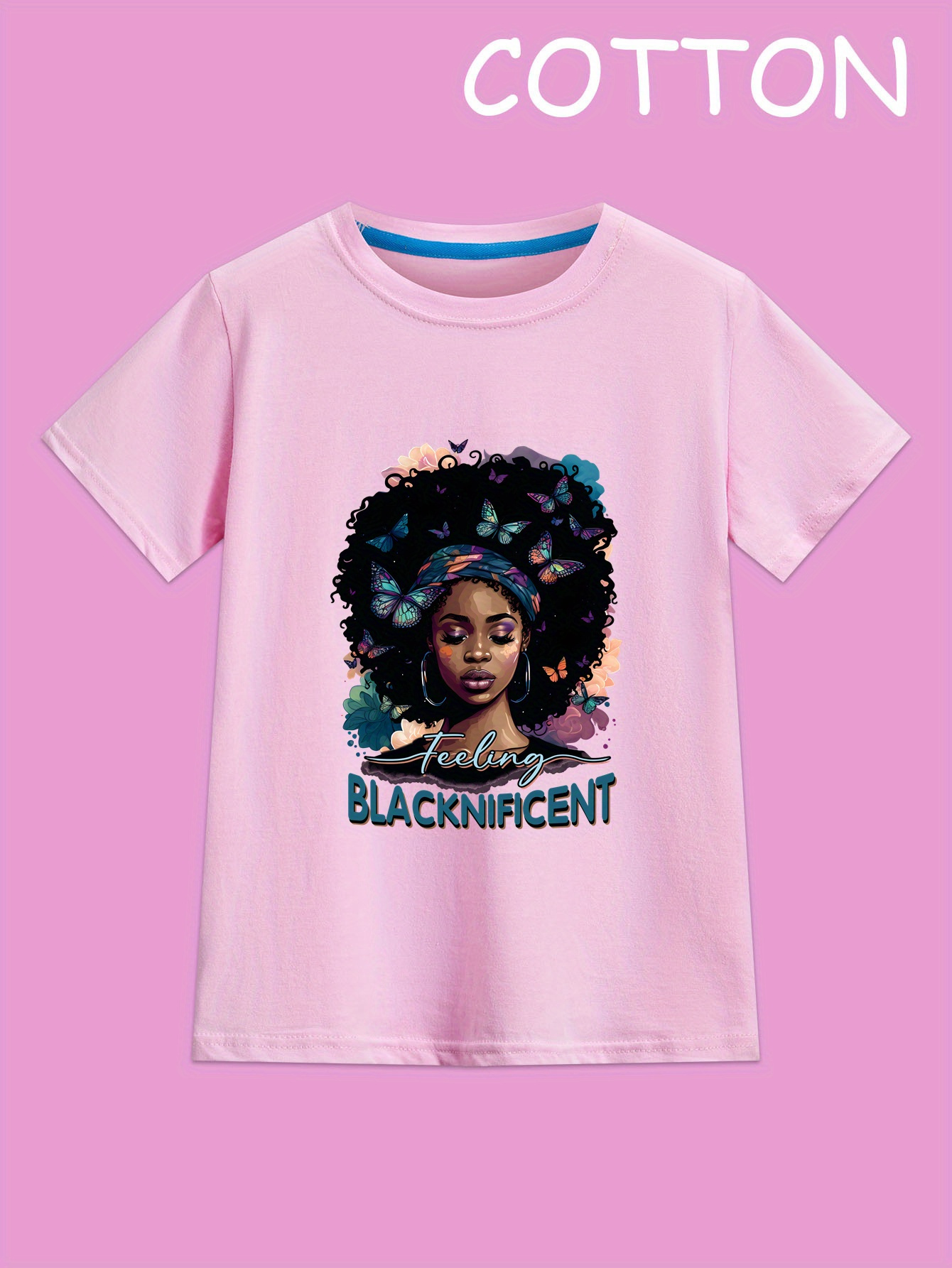 Camiseta negra para mujer, niña y niño, camisa holgada con estampado de  dibujos animados, regalo de Deng Xun