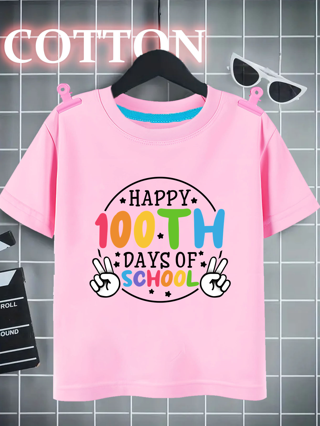 Happy 100 Days School Pattern Outfits Girls Thin Comfy - Temu