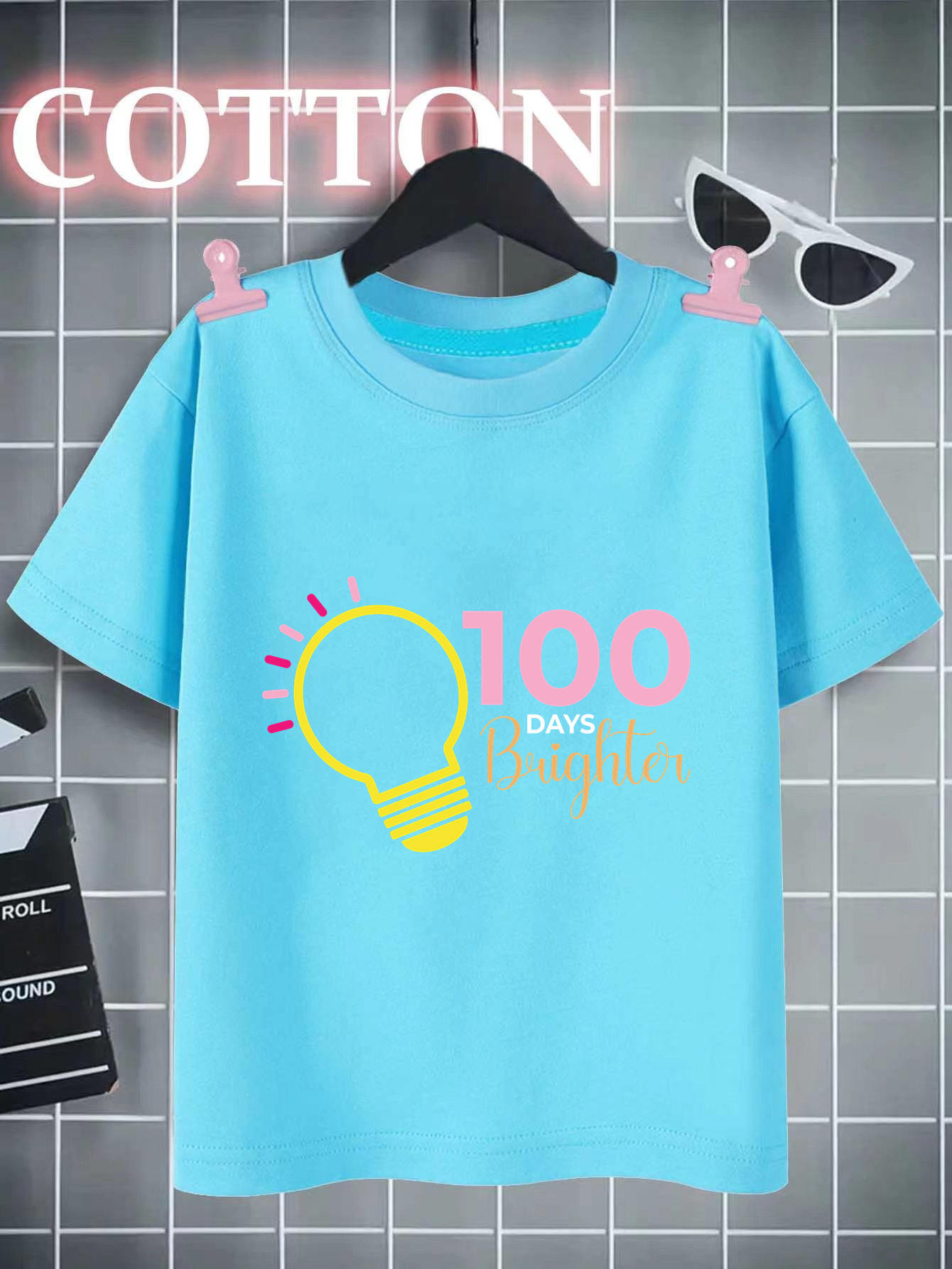 100 Days Brighter Letter Print T shirts Boys Cool - Temu Australia