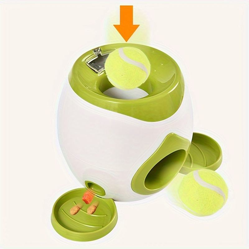 Pet Tennis Ball Launcher, Dog Food Leakage Device Dog Training Toy, Dog Food Reward Machine With Feeding Tray And Scoop details 3