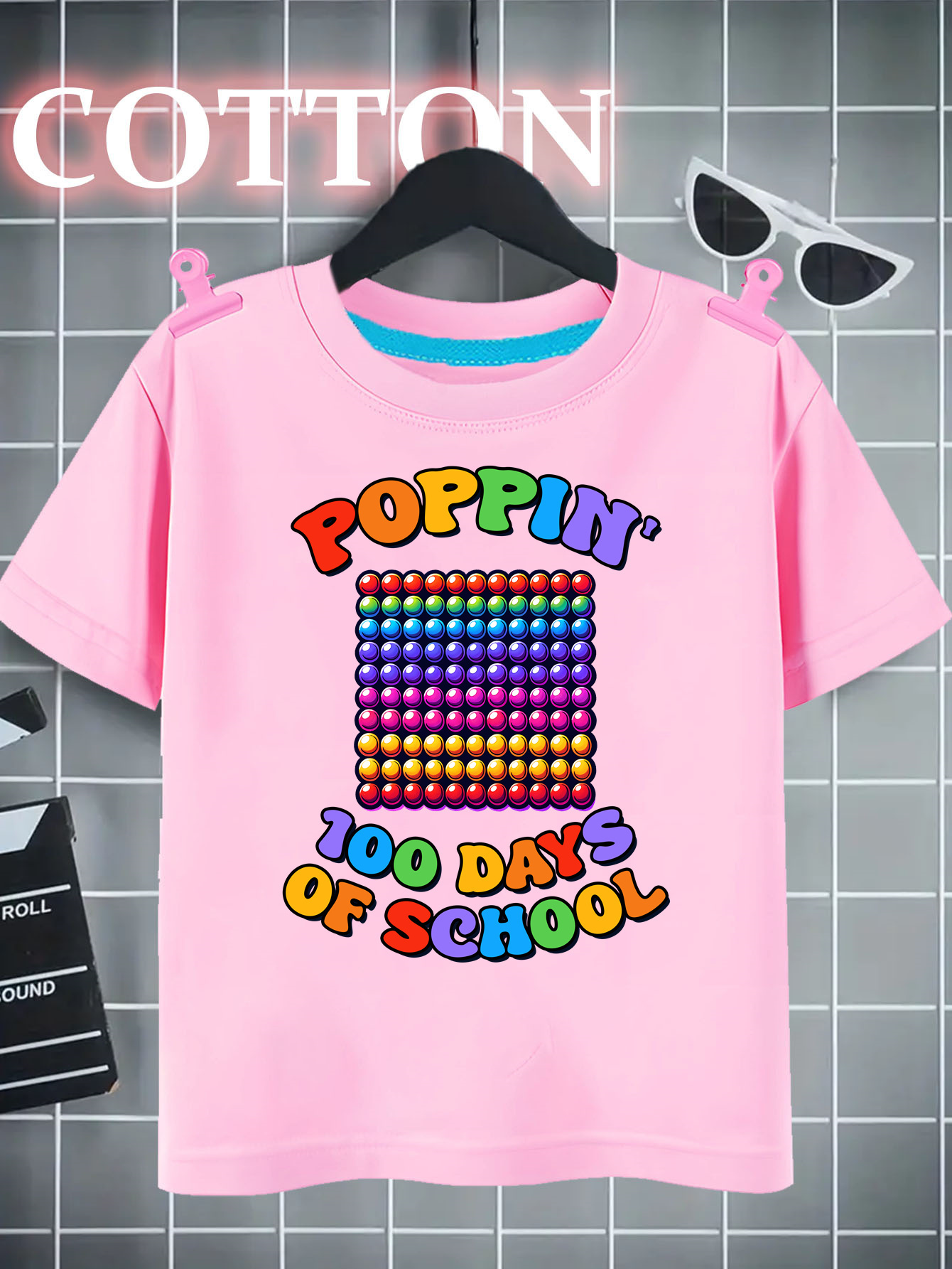 Happy 100 Days School Pattern Outfits Girls Thin Comfy - Temu