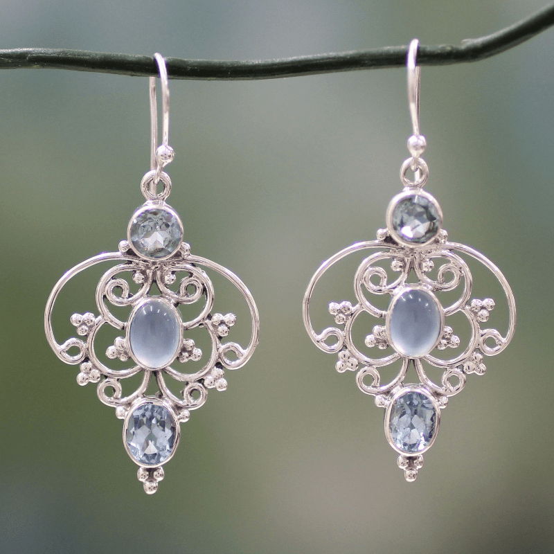 

1 Pair Silver Plated Earrings Dangle Earrings Gradient Color Earrings Dangle Earrings Women's Jewelry Acanthosis