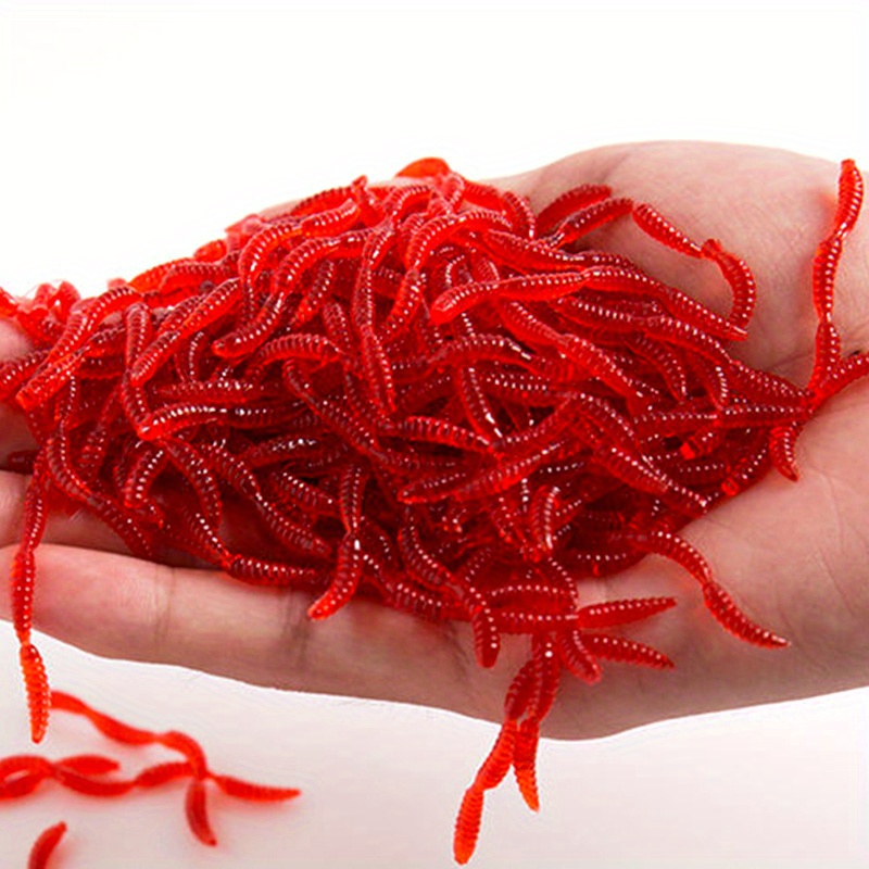 Bionic Red Worm Soft Earth Worm Silicone Soft Bait Fishing - Temu